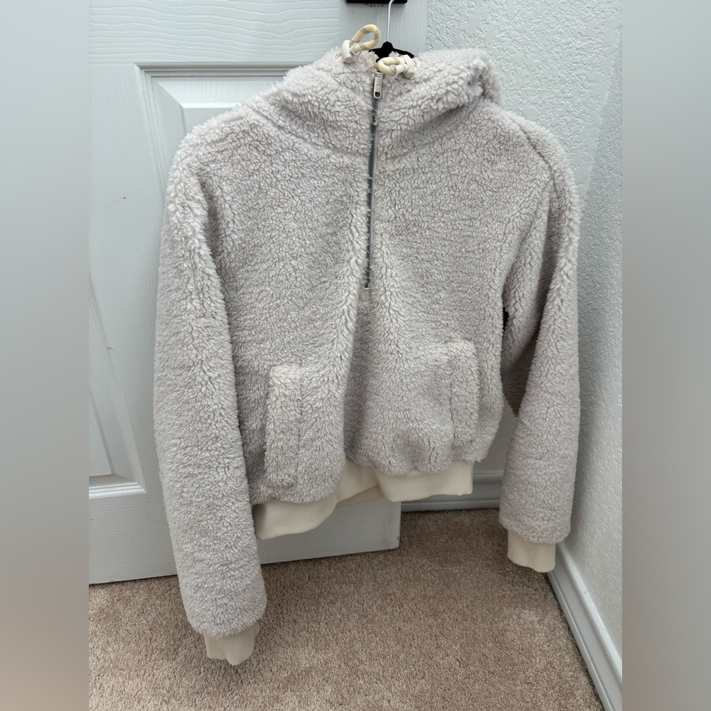 lululemon athletica Cream Sherpa half zip jacket